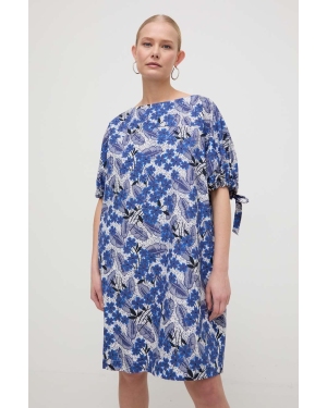 Weekend Max Mara sukienka bawełniana kolor niebieski mini oversize 2415221102600