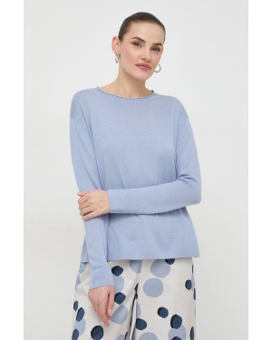 Max Mara Leisure sweter jedwabny kolor niebieski lekki