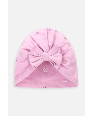 Coccodrillo czapka niemowlęca kolor różowy z cienkiej dzianiny