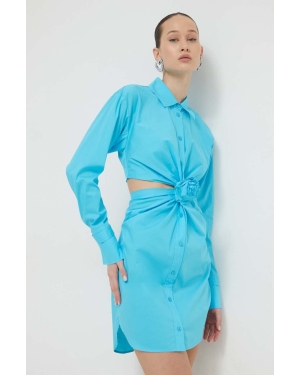 Blugirl Blumarine sukienka kolor niebieski mini prosta RA4002.T2392