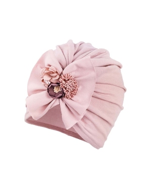 Jamiks czapka dziecięca ELINNOR kolor różowy z cienkiej dzianiny