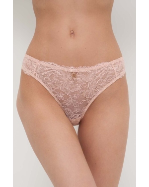 Emporio Armani Underwear figi kolor różowy z koronki