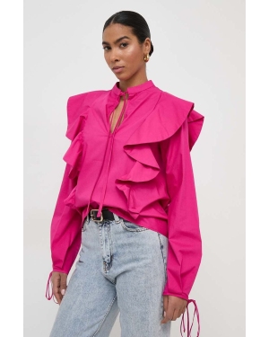 Silvian Heach bluzka bawełniana damska kolor różowy gładka