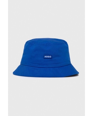 Hugo Blue kapelusz bawełniany kolor niebieski bawełniany