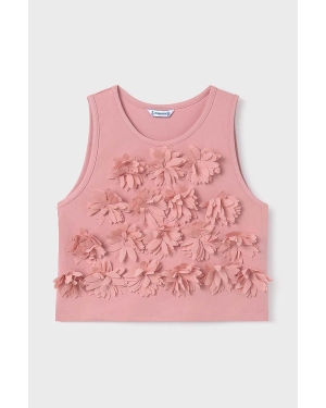 Mayoral bluzka dziecięca kolor różowy z aplikacją