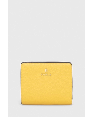 Furla portfel skórzany damski kolor żółty