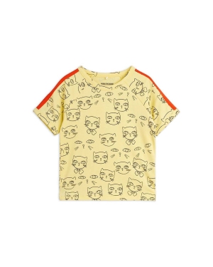 Mini Rodini t-shirt dziecięcy Cathlethes kolor żółty wzorzysty