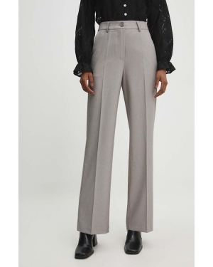 Answear Lab spodnie damskie kolor beżowy proste high waist