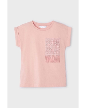 Mayoral t-shirt dziecięcy kod QR do gry kolor różowy
