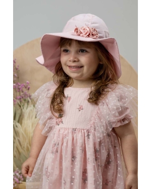 Jamiks kapelusz bawełniany dziecięcy KATRINE kolor różowy bawełniany