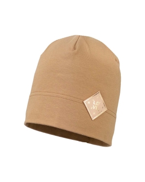 Jamiks czapka dziecięca SERAPHINE kolor brązowy z cienkiej dzianiny