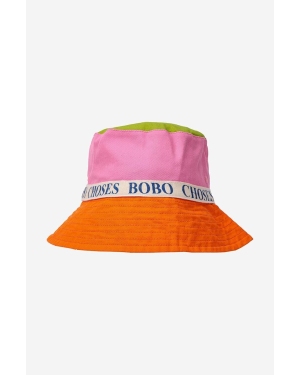 Bobo Choses kapelusz dwustronny bawełniany dziecięcy kolor różowy bawełniany
