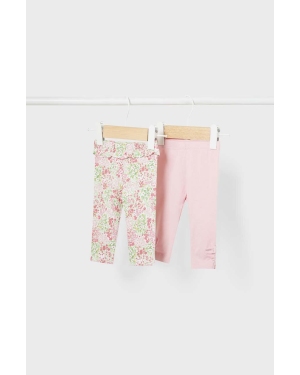 Mayoral Newborn legginsy niemowlęce 2-pack kolor różowy wzorzyste