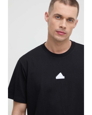 adidas t-shirt bawełniany męski kolor czarny z aplikacją IR5171
