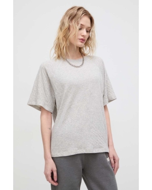 American Vintage t-shirt bawełniany T-SHIRT ML COL ROND damski kolor szary RUZ02AE24