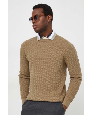 Barbour sweter bawełniany kolor beżowy