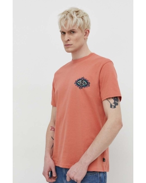 Billabong t-shirt bawełniany męski kolor pomarańczowy z nadrukiem