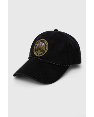Billabong czapka z daszkiem bawełniana kolor czarny z aplikacją