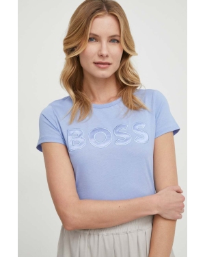 BOSS t-shirt bawełniany damski kolor niebieski 50514967