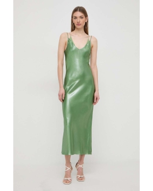 BOSS sukienka kolor zielony maxi prosta