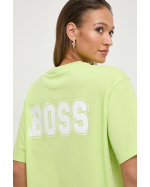 Boss Orange t-shirt bawełniany damski kolor zielony