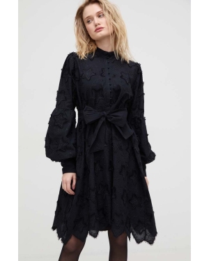 Bruuns Bazaar sukienka bawełniana kolor czarny mini oversize
