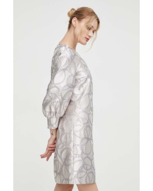 Bruuns Bazaar sukienka kolor srebrny mini prosta