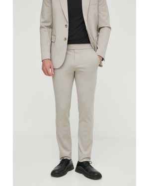 Bruuns Bazaar spodnie męskie kolor beżowy proste