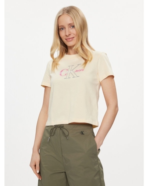 Calvin Klein Jeans T-Shirt Bold Monologo Baby Tee J20J222639 Écru Regular Fit