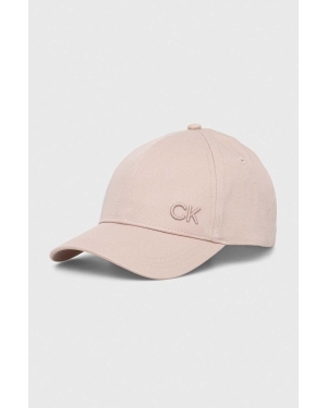 Calvin Klein czapka z daszkiem bawełniana kolor beżowy K60K612000