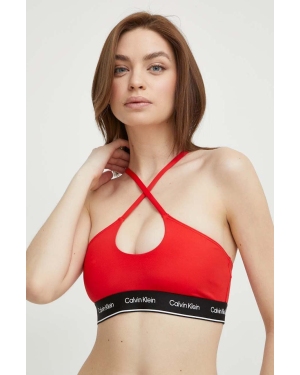 Calvin Klein biustonosz kąpielowy kolor czerwony miękka miseczka