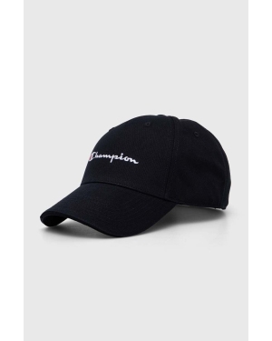 Champion czapka z daszkiem bawełniana kolor czarny z aplikacją 805973