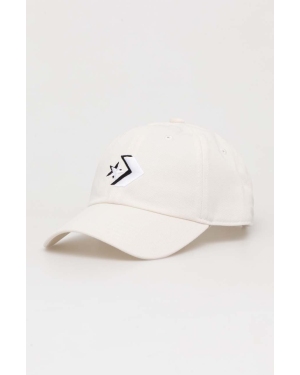 Converse czapka z daszkiem kolor biały z aplikacją