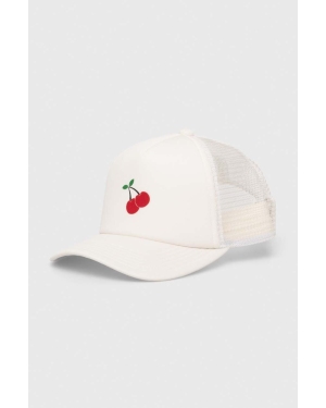 Converse czapka z daszkiem kolor biały z nadrukiem