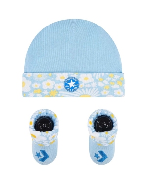 Converse komplet niemowlęcy - czapka i skarpetki 2-pack kolor niebieski