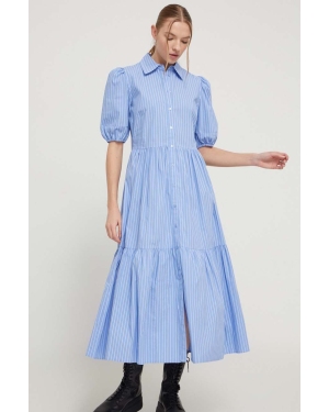 Desigual sukienka kolor niebieski maxi rozkloszowana