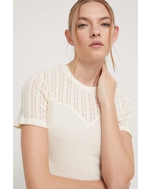 Desigual sweter damski kolor beżowy