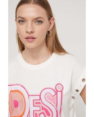 Desigual t-shirt bawełniany BERLIN damski kolor biały 24SWTK55