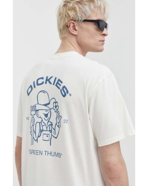 Dickies t-shirt bawełniany WAKEFIELD TEE SS męski kolor beżowy z nadrukiem DK0A4YRC