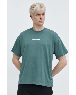 Dickies t-shirt bawełniany ENTERPRISE TEE SS męski kolor zielony z nadrukiem DK0A4YRN