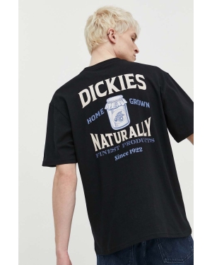 Dickies t-shirt bawełniany ELLISTON TEE SS męski kolor czarny z nadrukiem DK0A4YRM