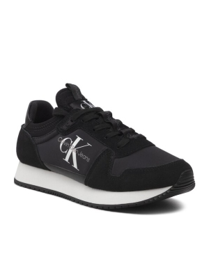 Calvin Klein Jeans Sneakersy Runner Sock Laceup Ny-Lth W YW0YW00840 Czarny