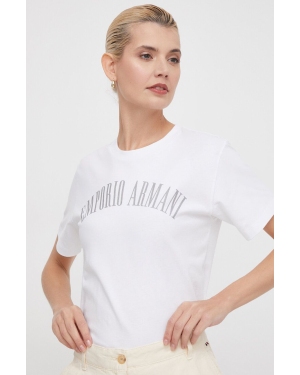 Emporio Armani t-shirt bawełniany damski kolor biały