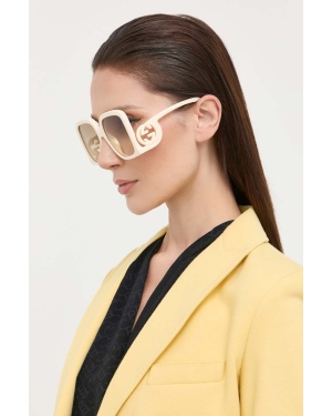 Gucci okulary przeciwsłoneczne damskie kolor beżowy