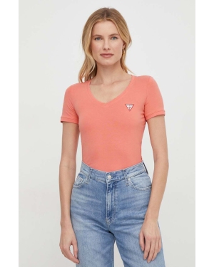 Guess t-shirt damski kolor pomarańczowy W2YI45 J1314