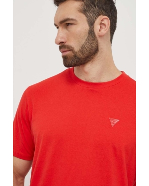 Guess t-shirt bawełniany męski kolor czerwony z aplikacją F3GI00 K8HM0