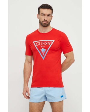 Guess t-shirt męski kolor czerwony z nadrukiem F4GI00 J1311