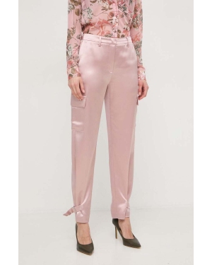 Guess spodnie MARZIA damskie kolor różowy proste high waist W4GB50 WG7C0