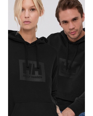 Helly Hansen bluza bawełniana kolor czarny z kapturem 53289-597