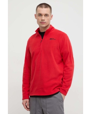Jack Wolfskin bluza sportowa Taunus kolor czerwony gładka